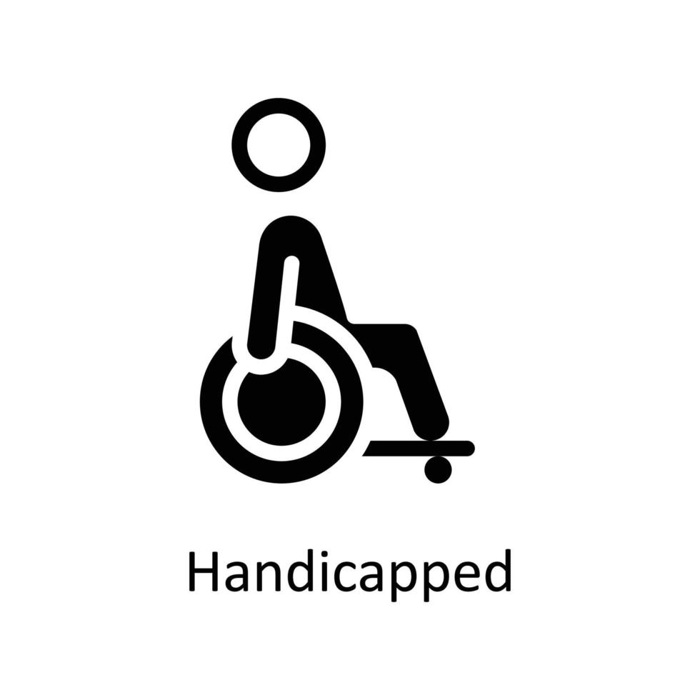 Handicapped Vector  Solid Icons. Simple stock illustration stock