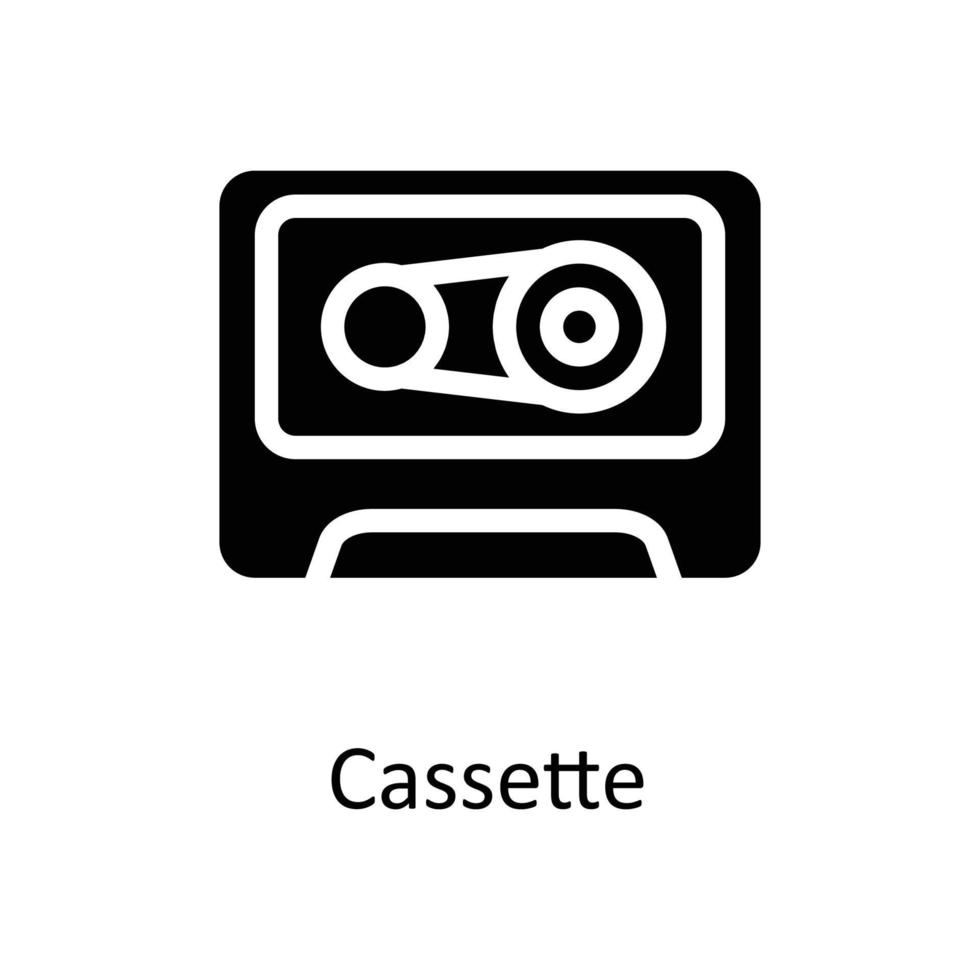 Cassette Vector  Solid Icons. Simple stock illustration stock