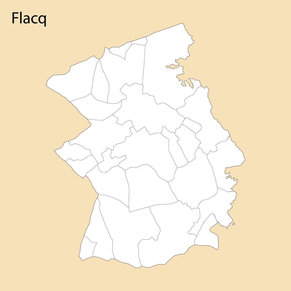 alto calidad mapa de flacq es un región de Mauricio vector