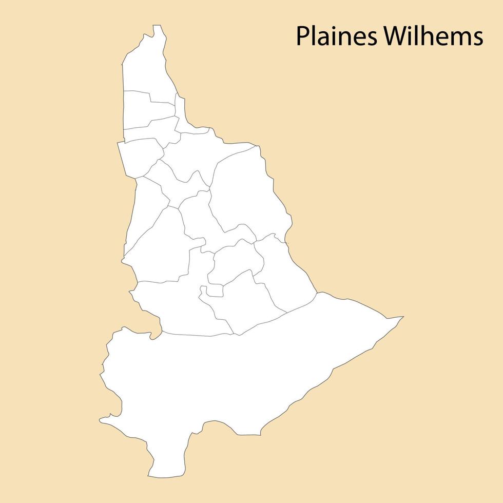 High Quality map of Plaines Wilhems is a region of Mauritius vector