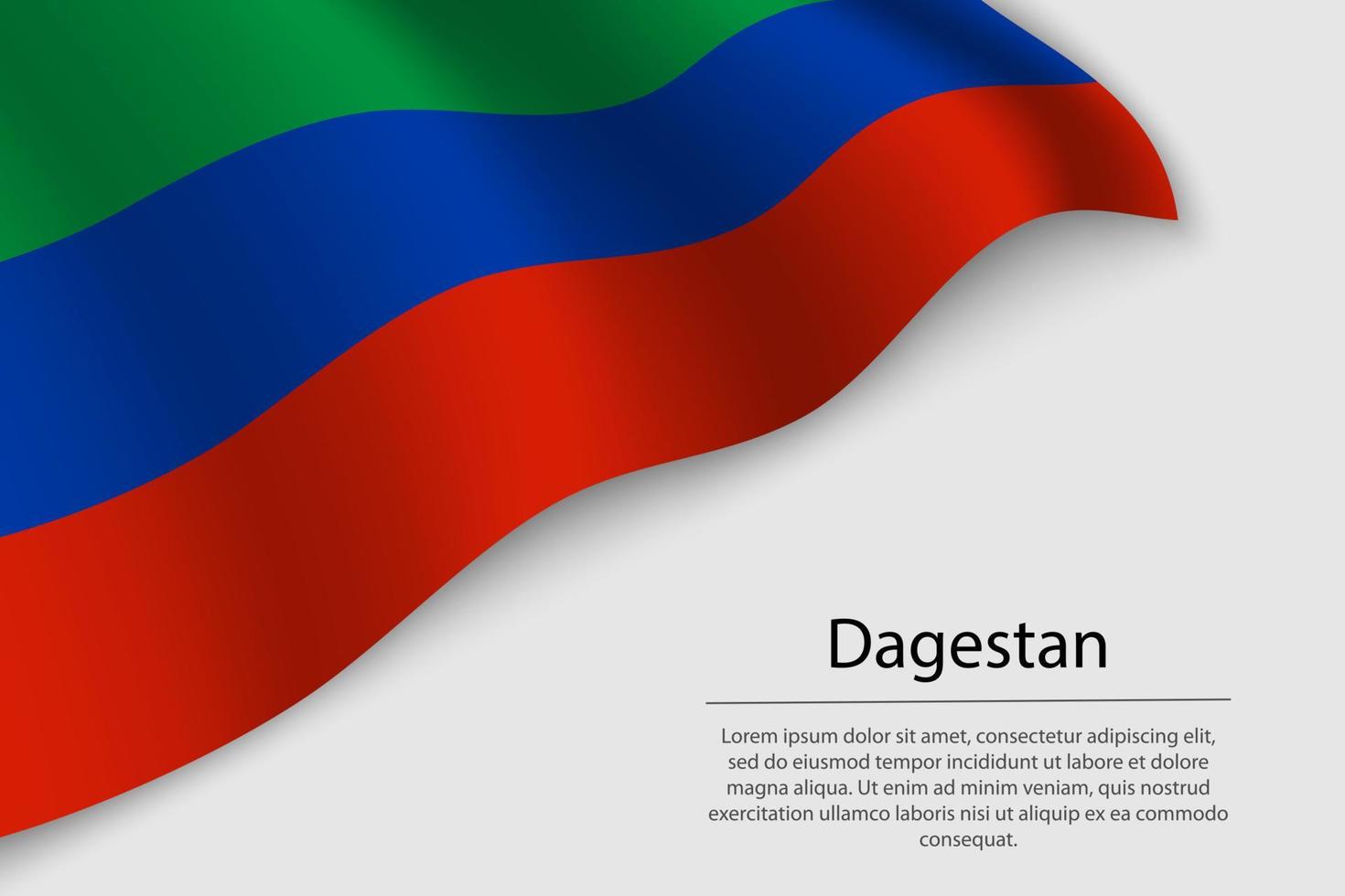 Wave flag of Dagestan is a region of Russia vector