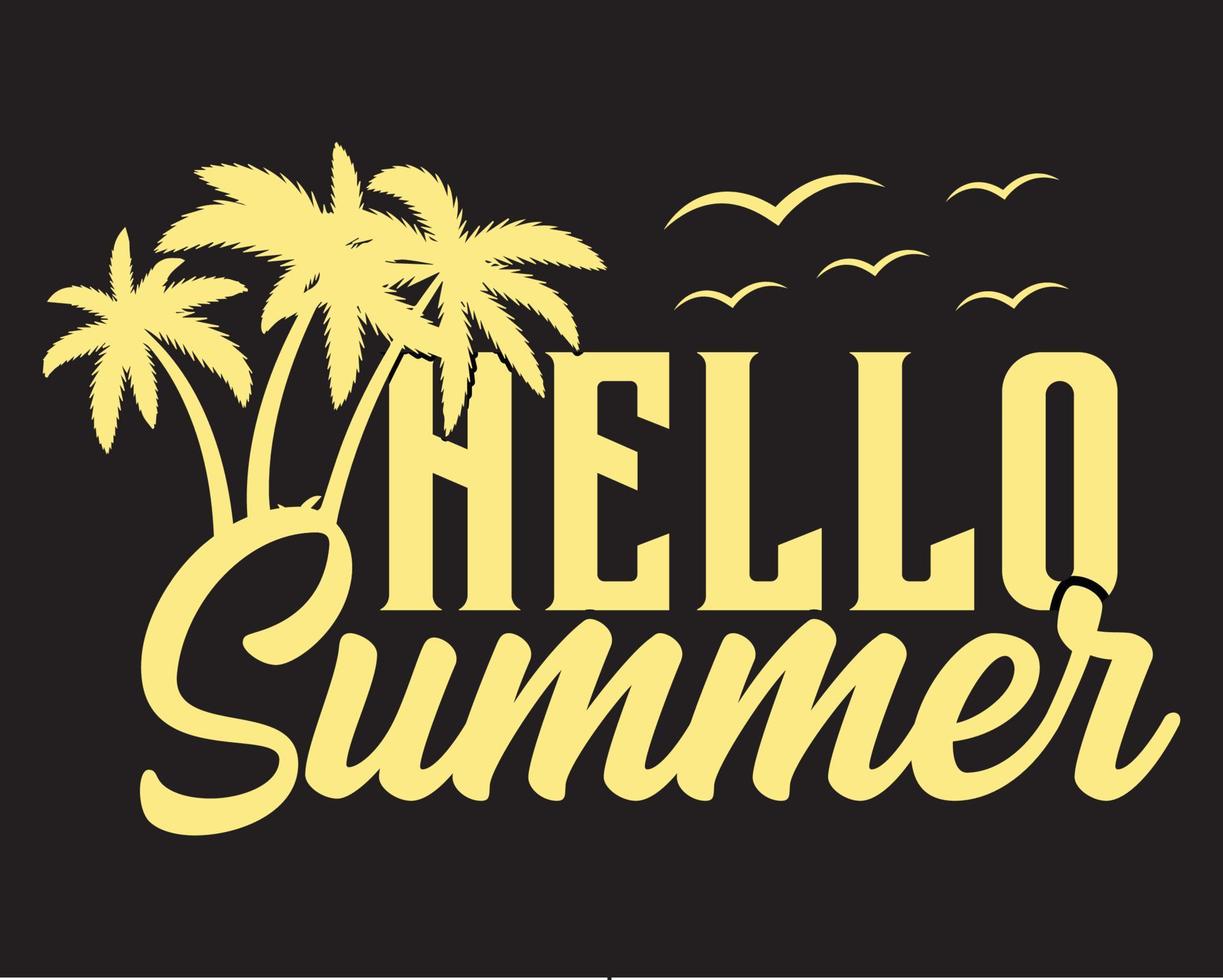 Hello summer vector graphic t-shirt design, Summer t-shirt design pro download