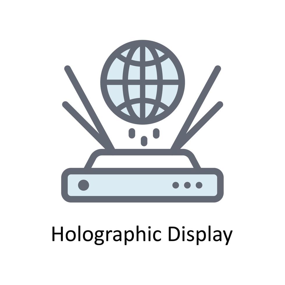 Holographic Display Vector  Fill outline Icons. Simple stock illustration stock