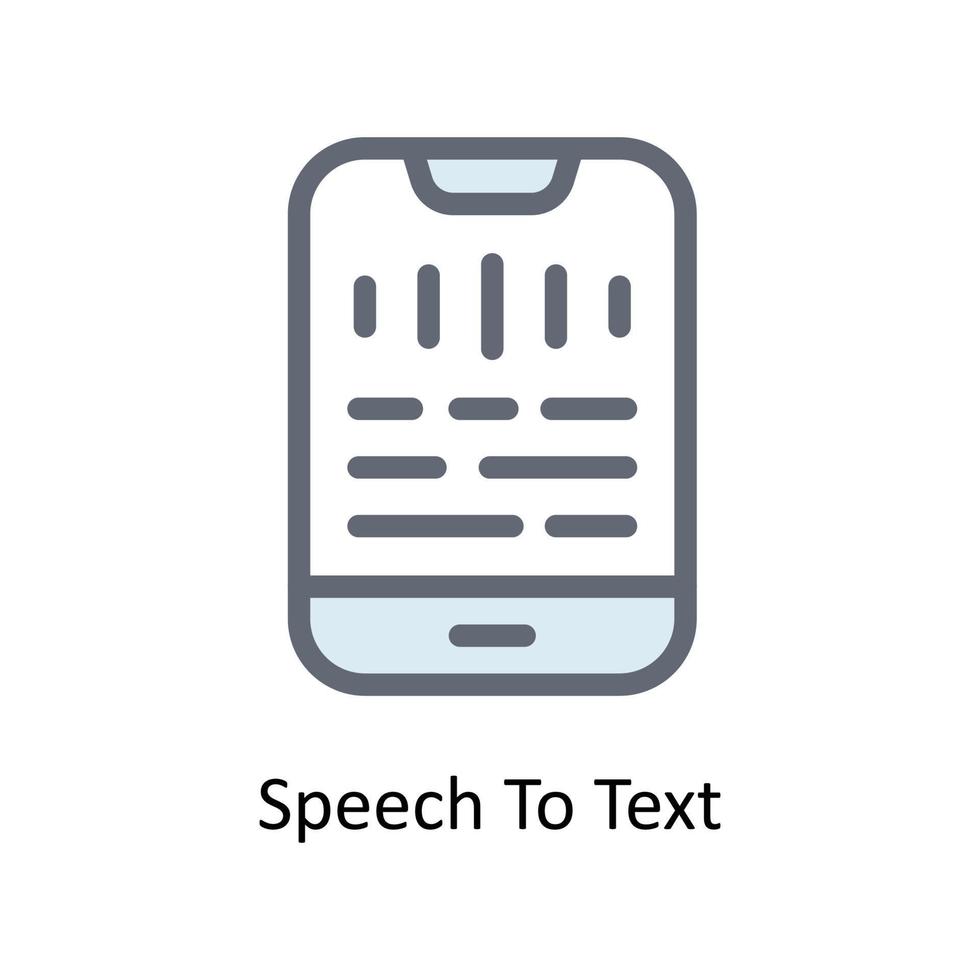 Speech To Text Vector  Fill outline Icons. Simple stock illustration stock