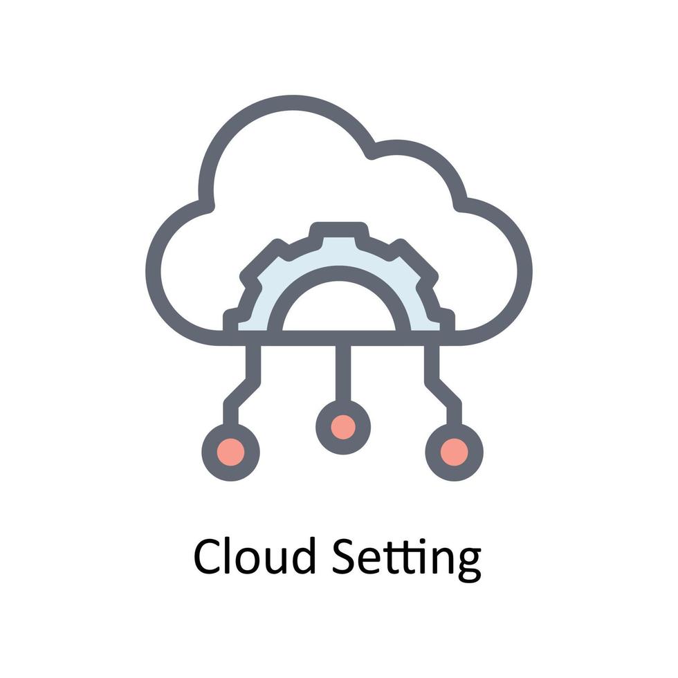 Cloud Setting Vector  Fill outline Icons. Simple stock illustration stock