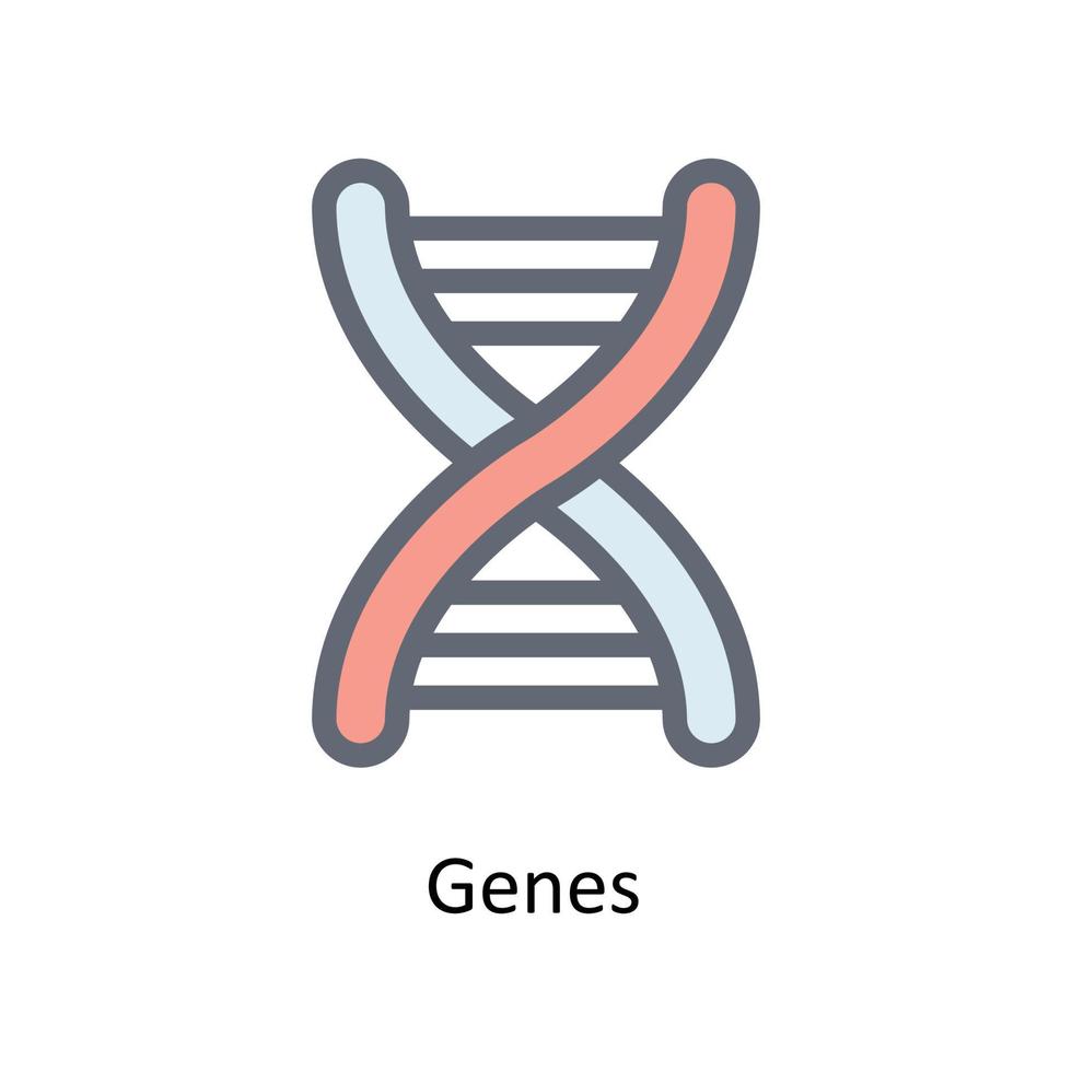 Genes Vector  Fill outline Icons. Simple stock illustration stock