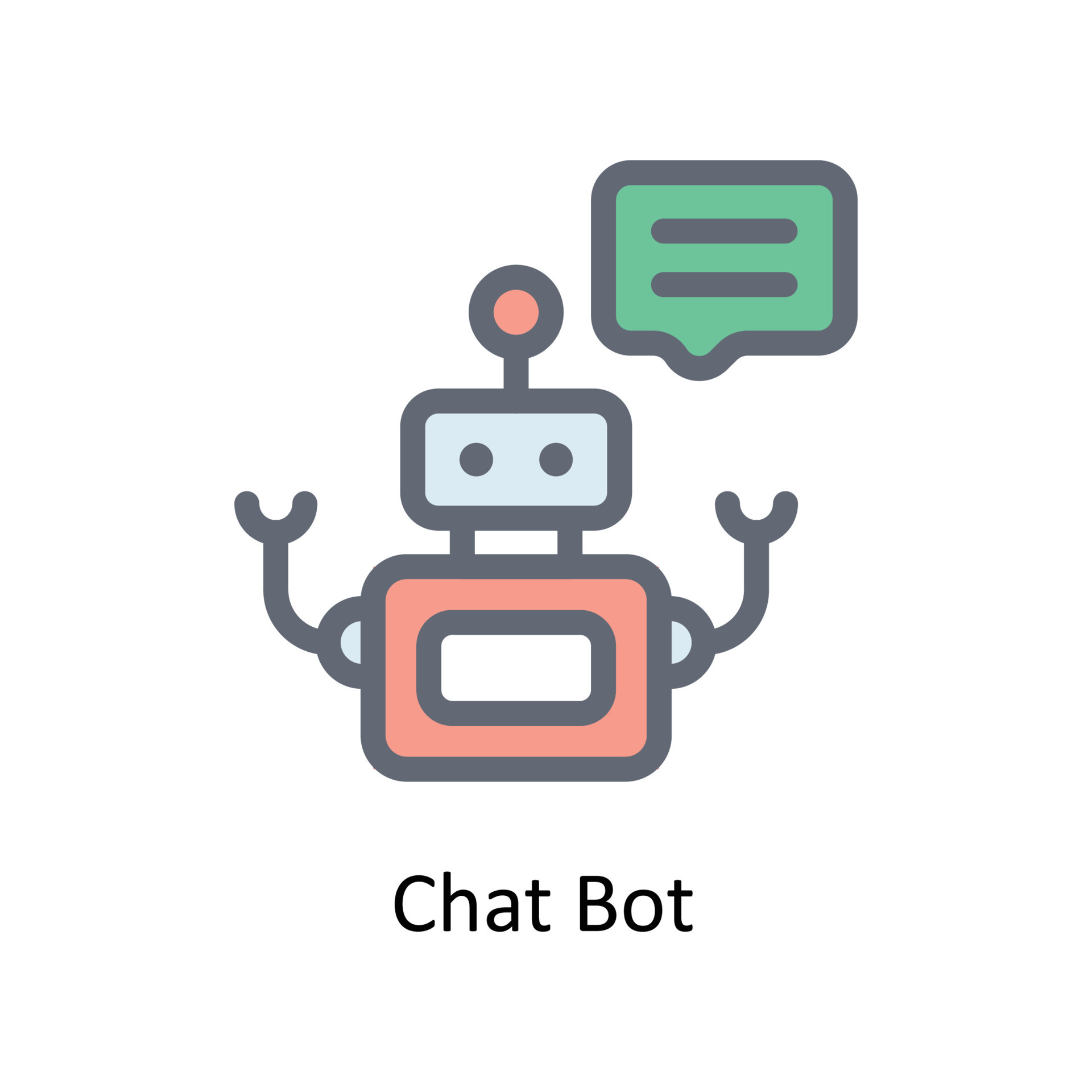 Chat Bot Vector Fill outline Icons. Simple stock illustration stock ...