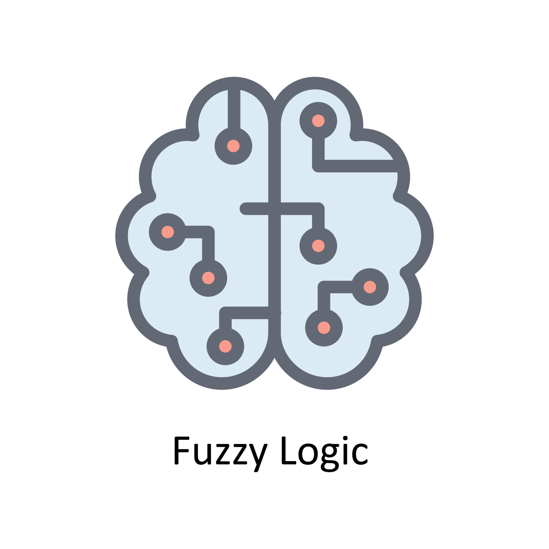 Fuzzy Logic Vector Fill outline Icons. Simple stock illustration stock