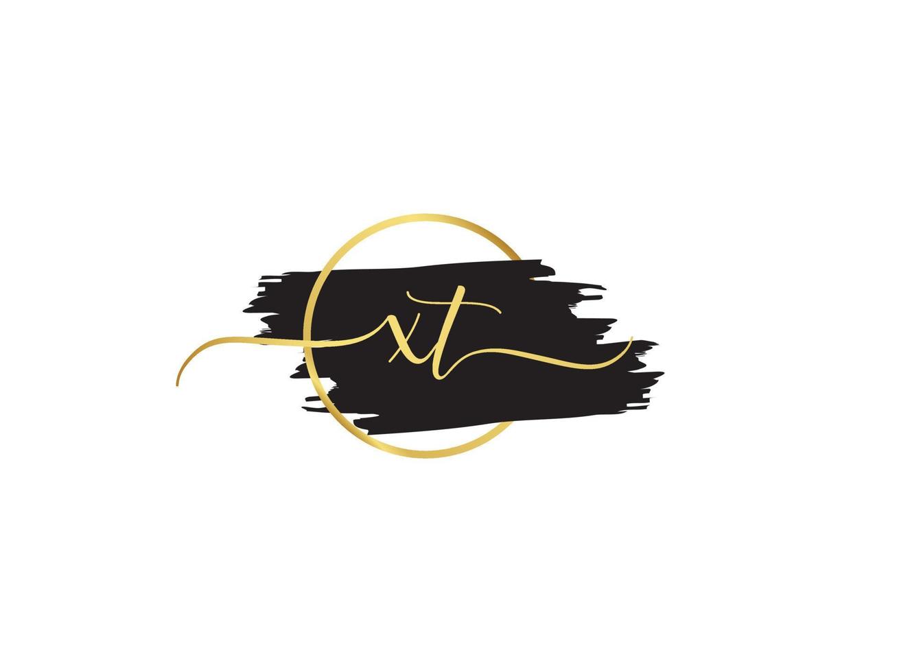 Luxury Xt Logo Letter, Minimal XT Signature Letter Logo Icon vector