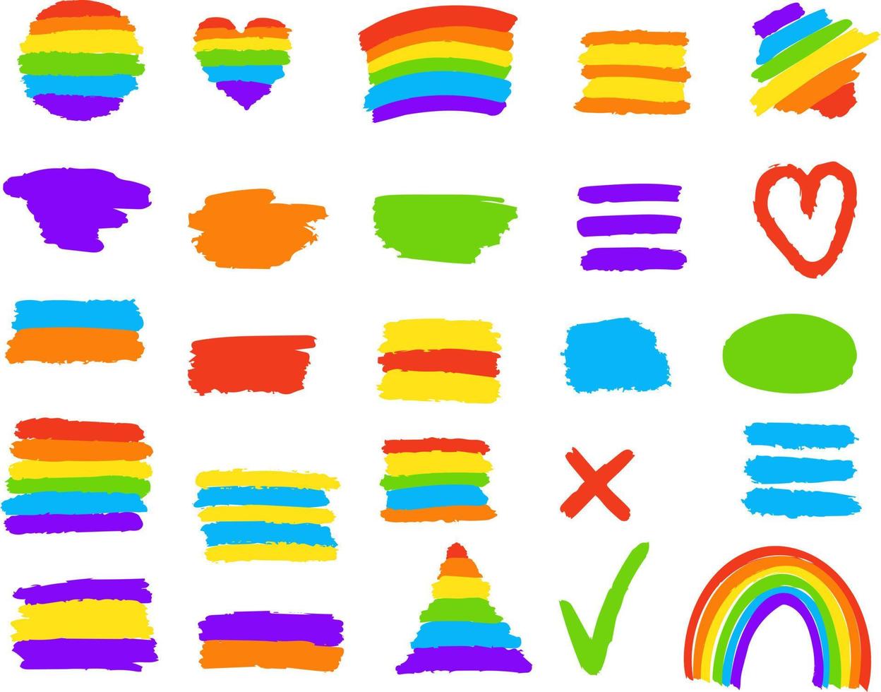 Rainbow background and multicolored watermarks. vector