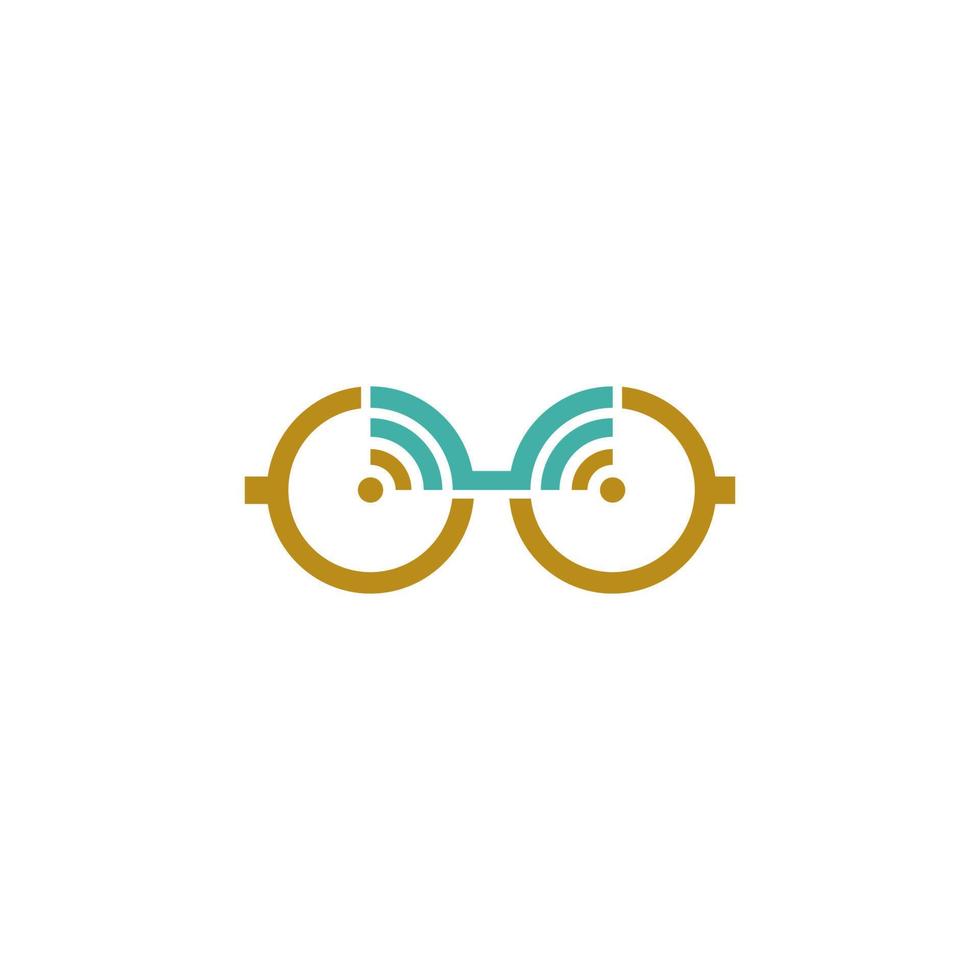 eyewear logo with signal sign on it vector