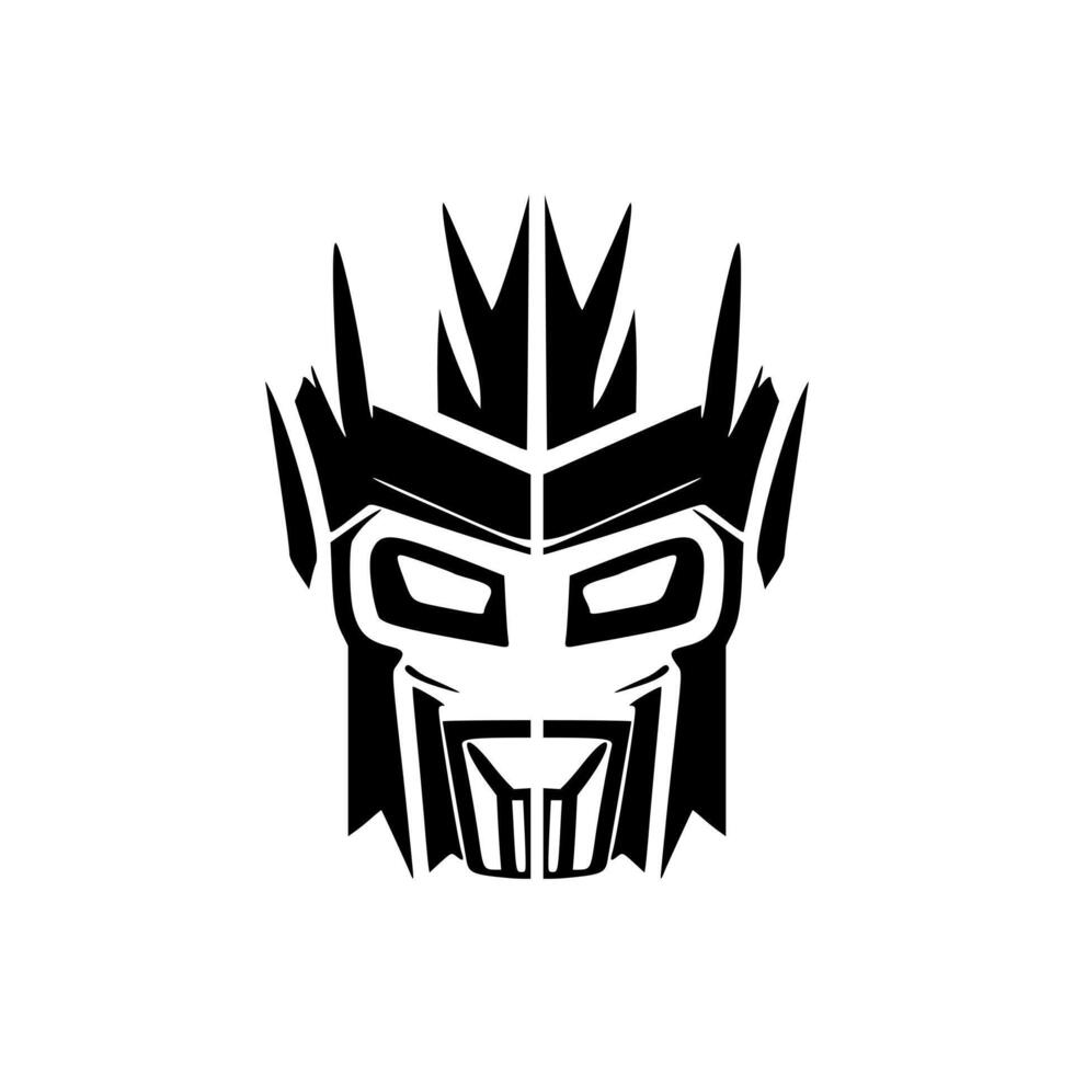 Vector logo robot in black and white.