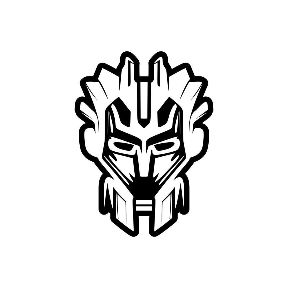 .Vector robot logo in gray scale. vector