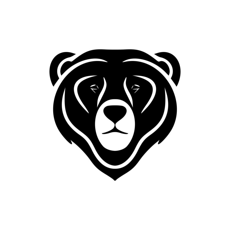 Logo of a bear in black and white vector form.