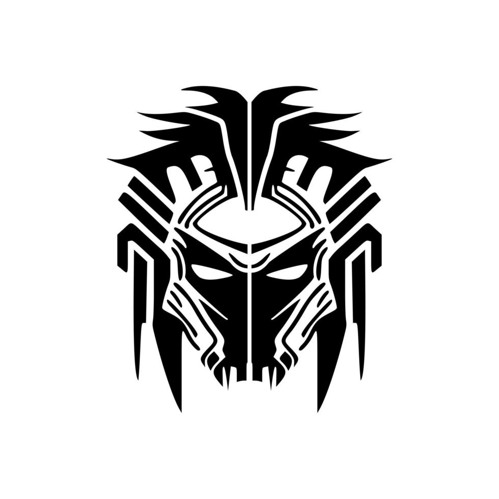 Robot logo using both black and white vector graphics.