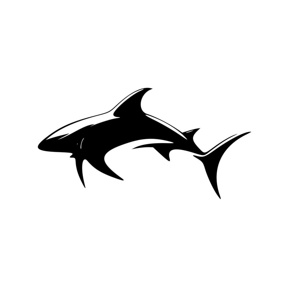 Logo of a shark in black and white vector design. 21828036 Vector Art ...