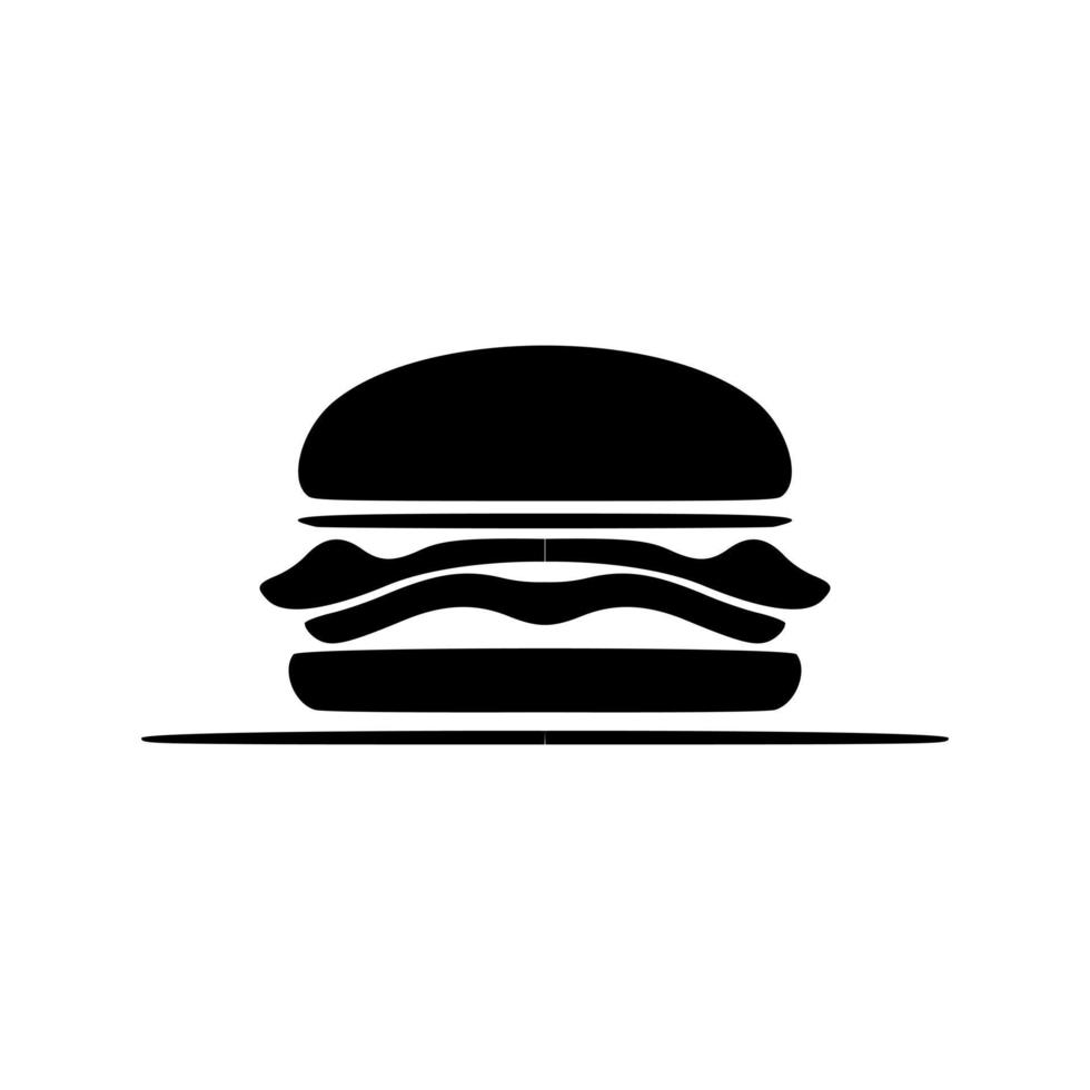 Vector logo of black and white burger.