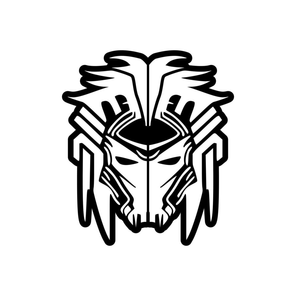 Robot vector logo with a contrasting black and white design.