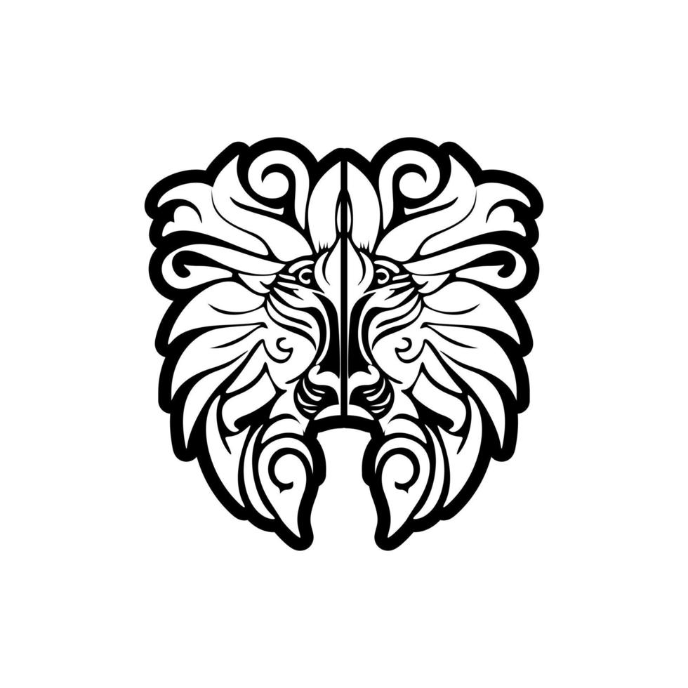 Black and white lion vector logo