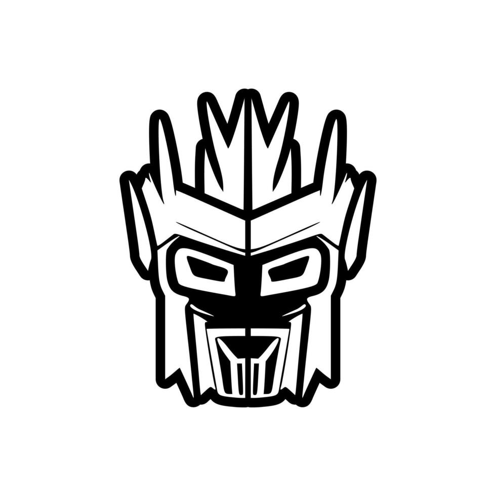Vector logo of a black and white robot