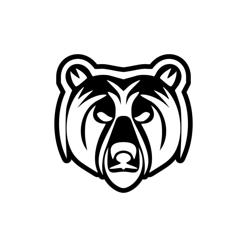 Vector logo with black and white bear.