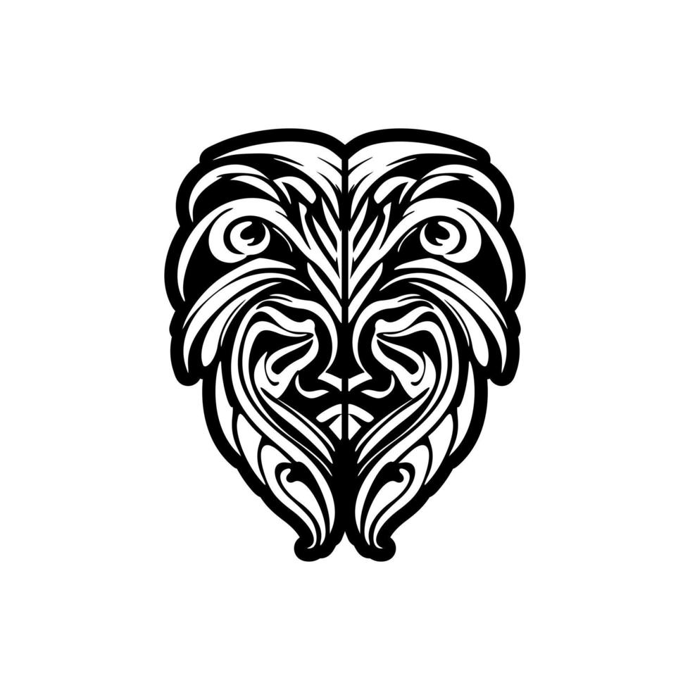 Black and white vector lion logo.