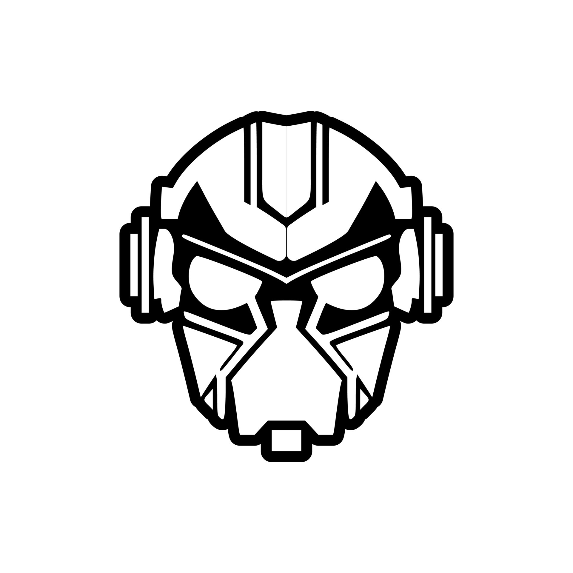 Vectored logo of robotic figure in black and white. 21828076 Vector Art ...