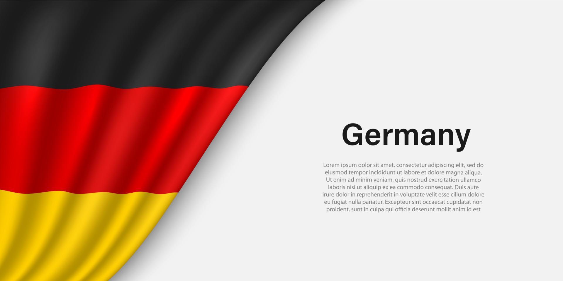 ola bandera de Alemania en blanco antecedentes. vector