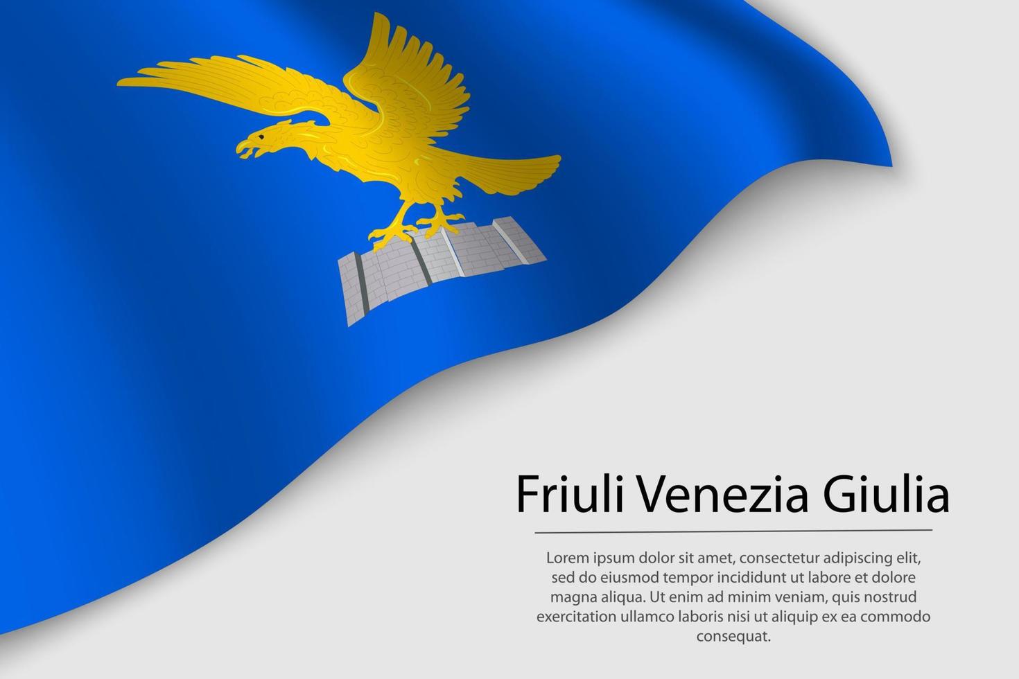 Wave flag of Friuli Venezia Giulia is a region of Italy. vector