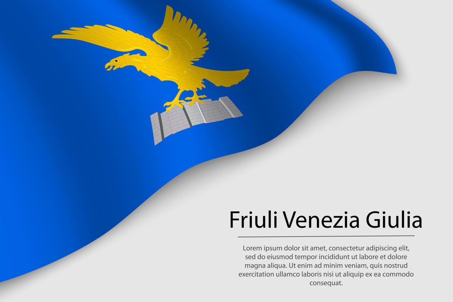 ola bandera de friuli venezia Giulia es un región de Italia. vector