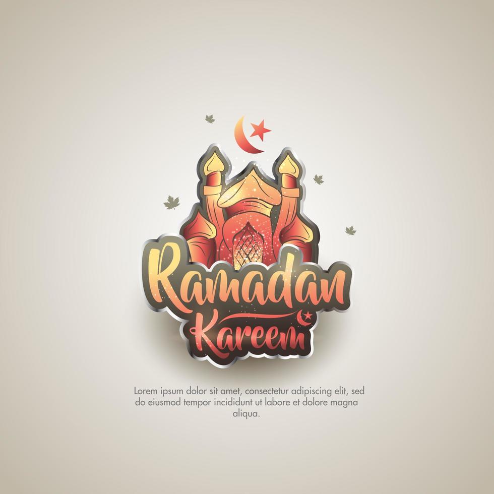 islamic greeting ramadan card design vector