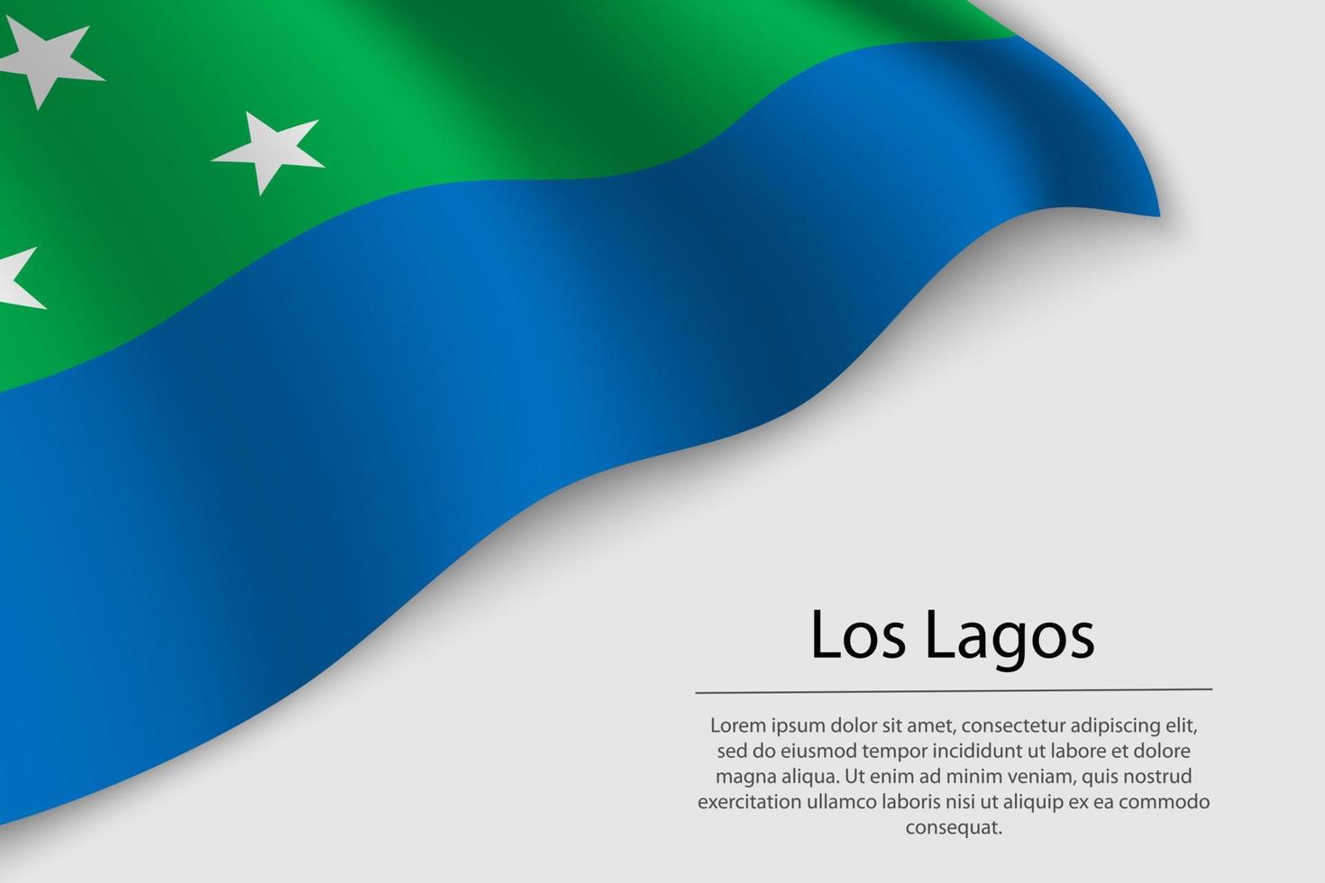 Wave flag of Los Lagos is a region of Chile vector