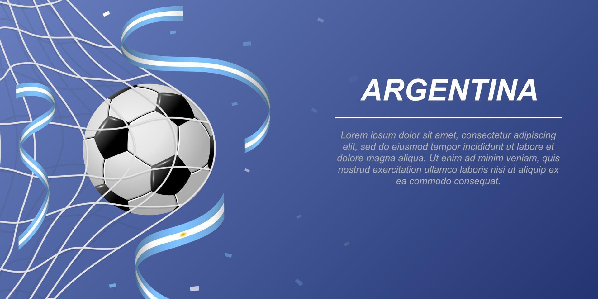 fútbol antecedentes con volador cintas en colores de el bandera de argentina vector