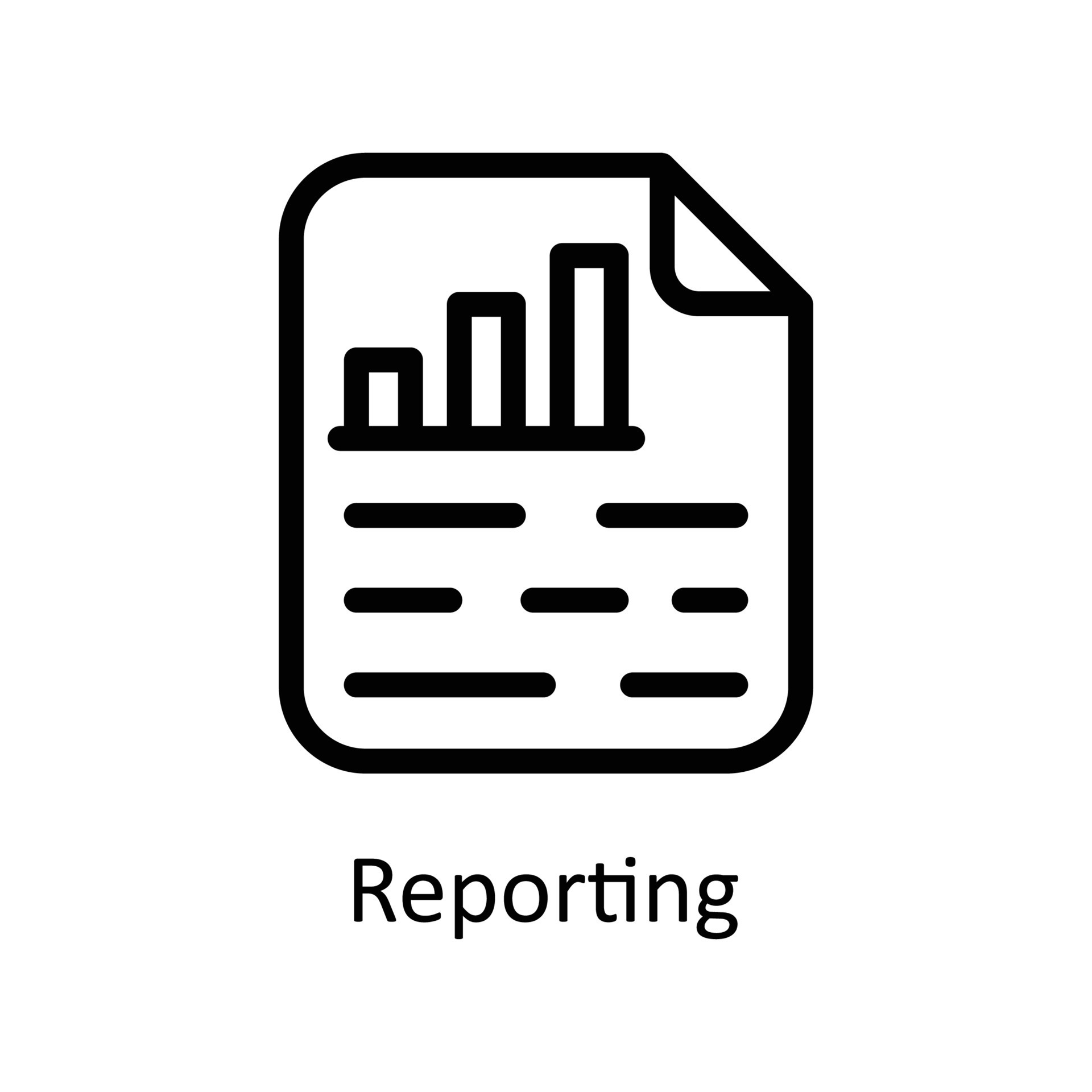 Reporting Vector outline Icons. Simple stock illustration stock ...