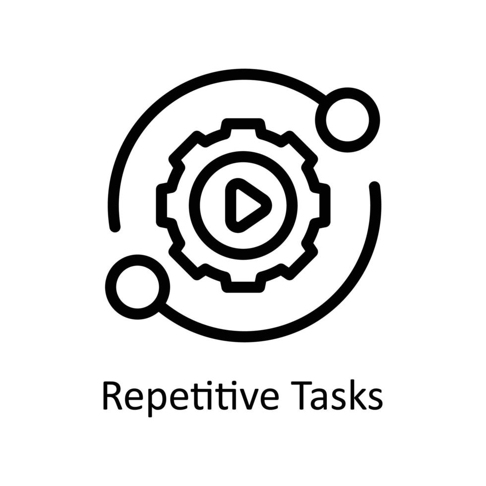 Repetitive Tasks Vector   outline Icons. Simple stock illustration stock