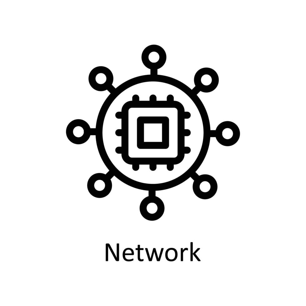 Network Vector   outline Icons. Simple stock illustration stock