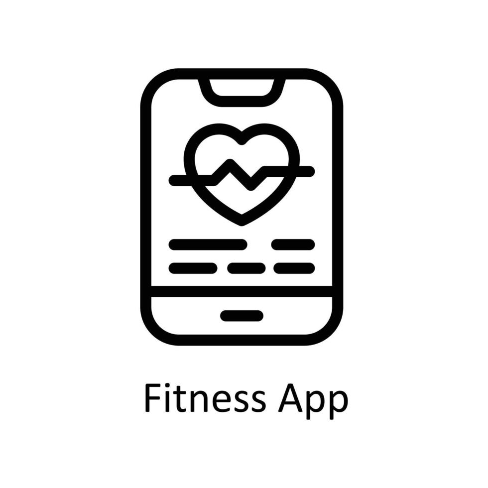 Fitness App Vector   outline Icons. Simple stock illustration stock