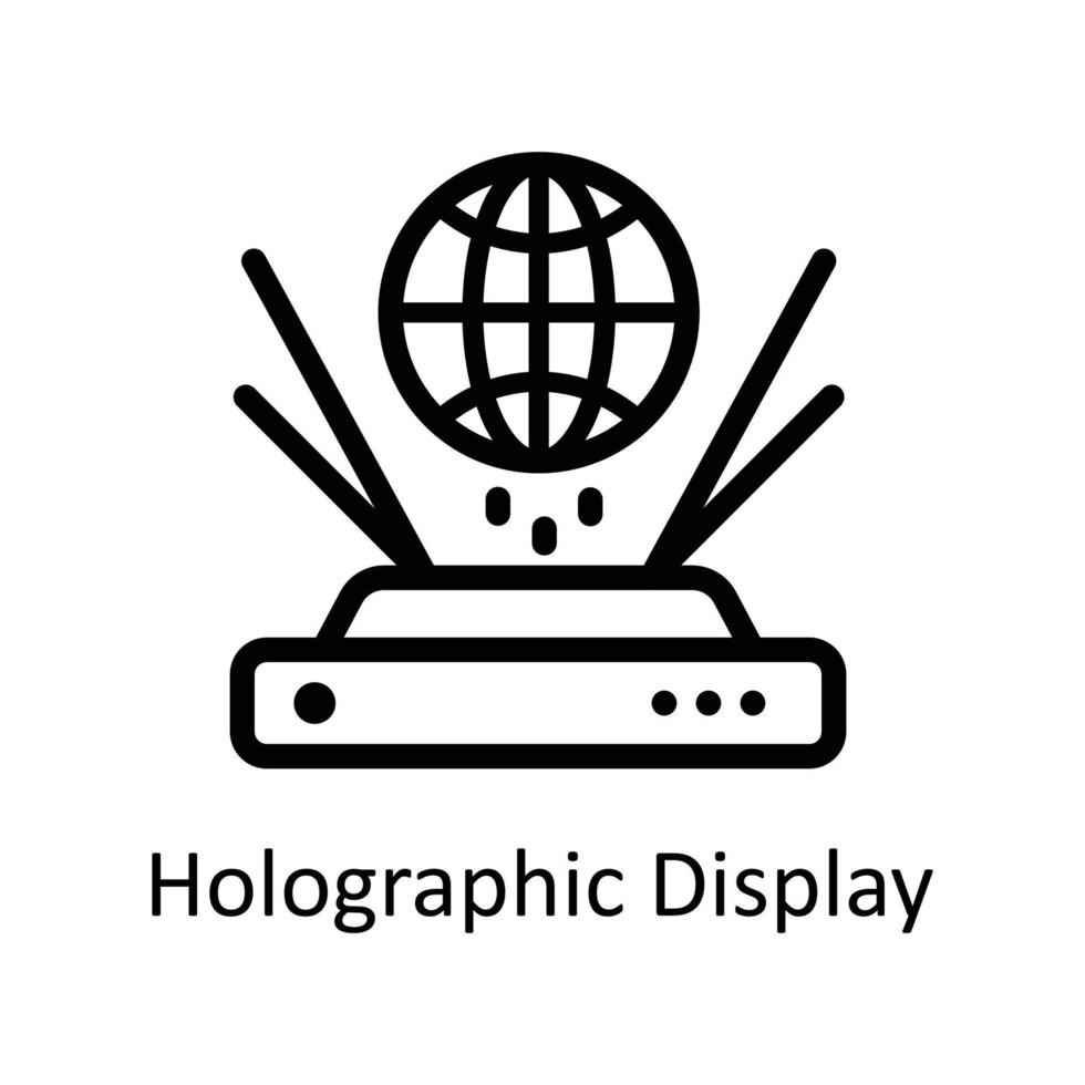 Holographic Display Vector   outline Icons. Simple stock illustration stock