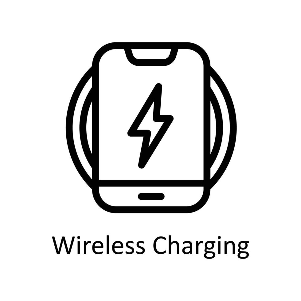 Wireless Charging Vector   outline Icons. Simple stock illustration stock