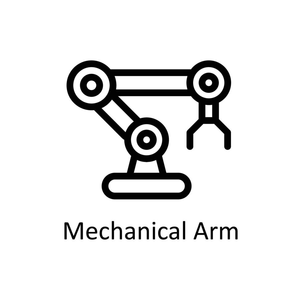 Mechanical Arm Vector   outline Icons. Simple stock illustration stock