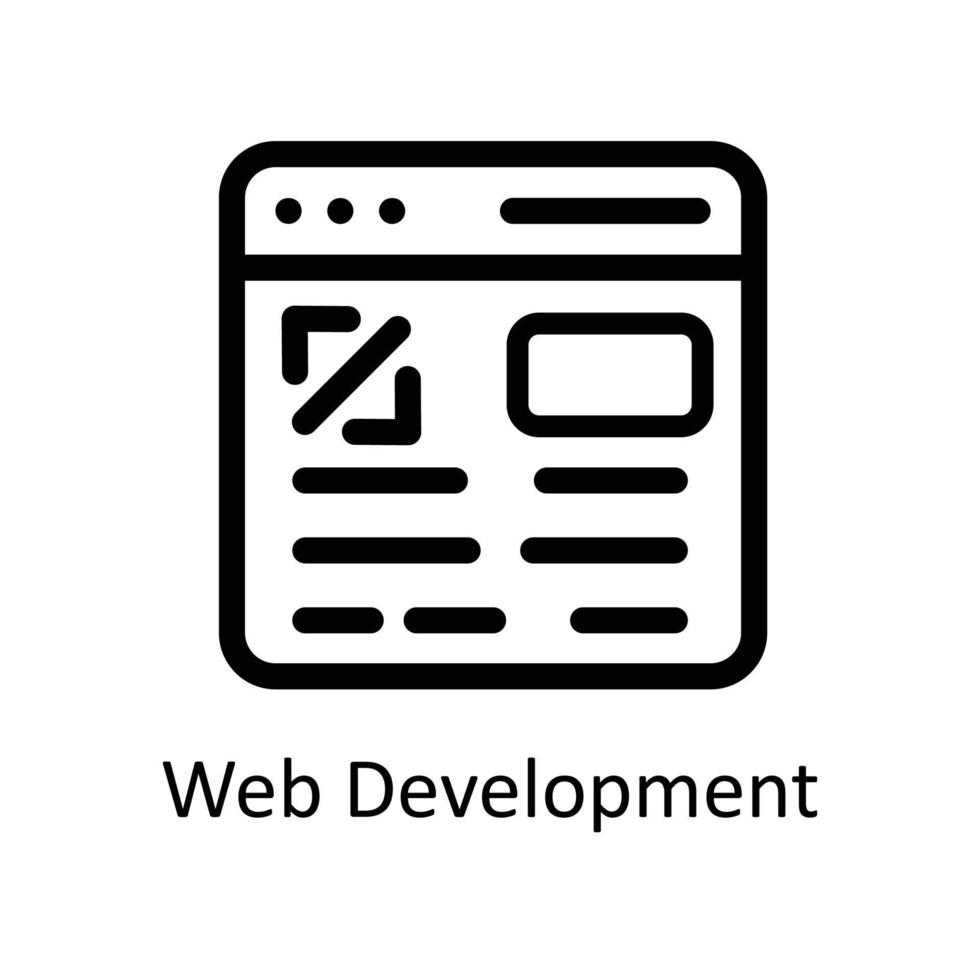 web desarrollo vector contorno iconos sencillo valores ilustración valores