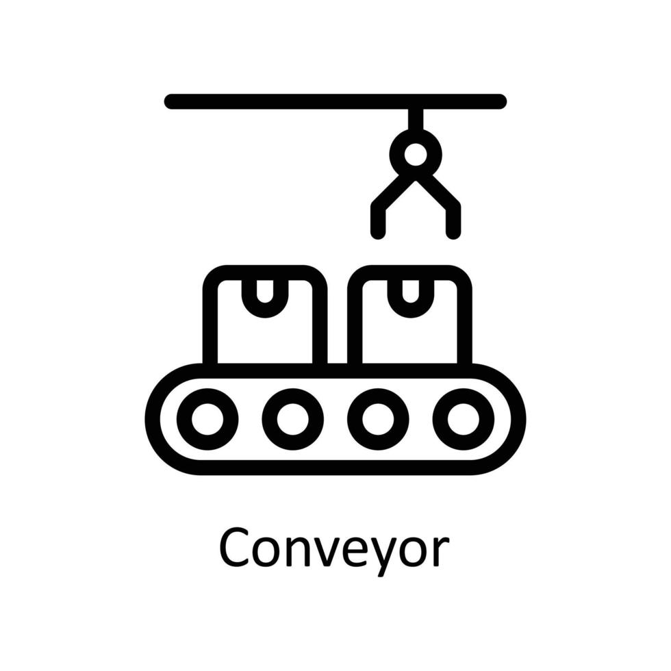 Conveyor Vector   outline Icons. Simple stock illustration stock