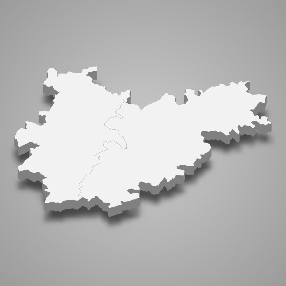 3d isometric map of Tarn-et-Garonne is a department in France vector