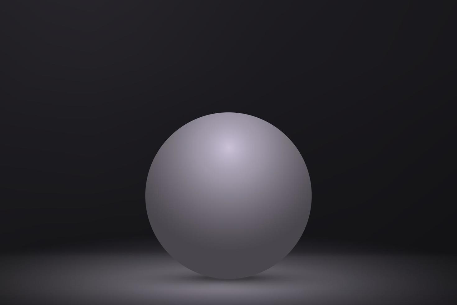 3d realistic sphere on black background vector