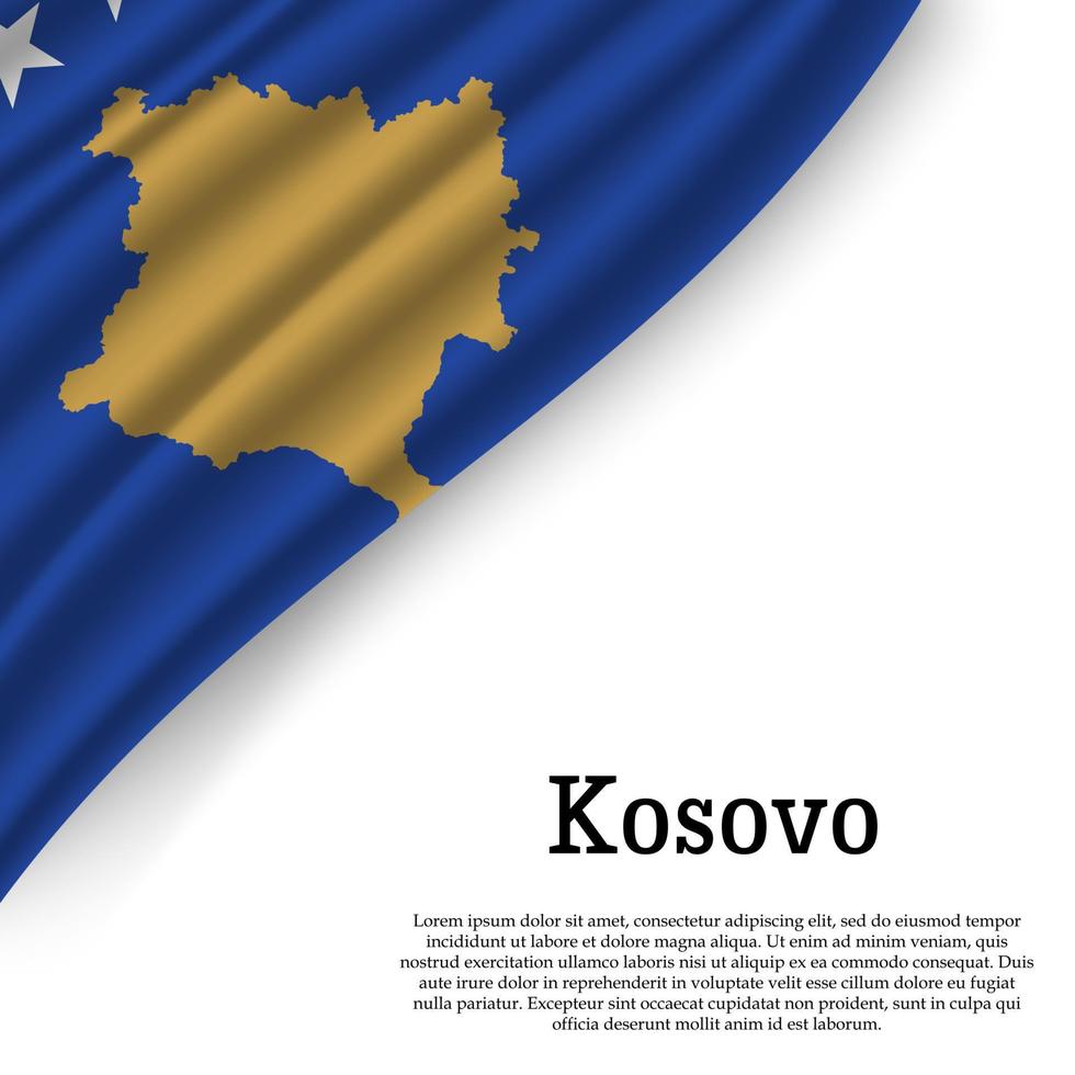 ondulación bandera de Kosovo vector