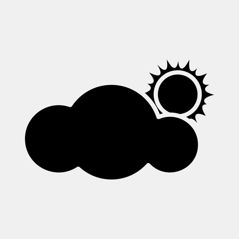 Icon partly cloudy. Weather elements symbol. Icons in glyph style. Good for prints, web, smartphone app, posters, infographics, logo, sign, etc. vector