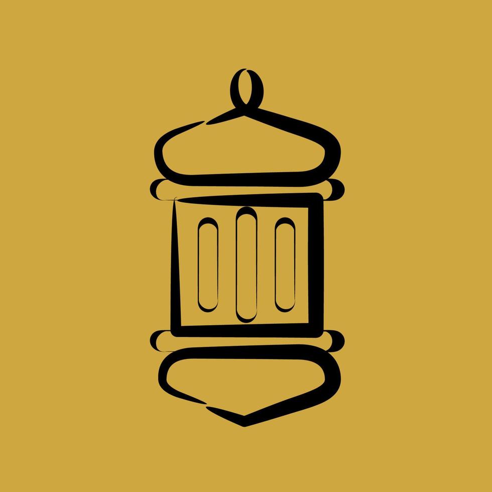 Icon islamic lantern. Islamic elements of Ramadhan, Eid Al Fitr, Eid Al Adha. Icons in hand drawn style. Good for prints, posters, logo, decoration, greeting card, etc. vector