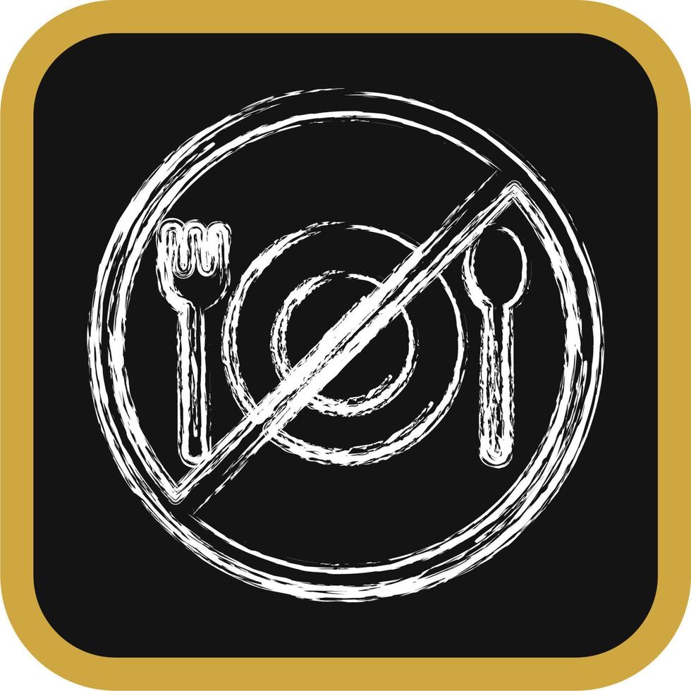 Icon fasting. Islamic elements of Ramadhan, Eid Al Fitr, Eid Al Adha. Icons in chalk style. Good for prints, posters, logo, decoration, greeting card, etc. vector