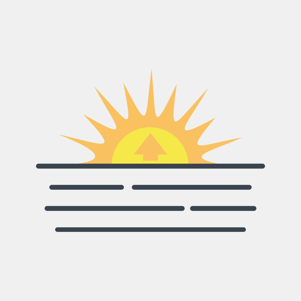 icono amanecer. clima elementos símbolo. íconos en plano estilo. bueno para huellas dactilares, web, teléfono inteligente aplicación, carteles, infografía, logo, firmar, etc. vector