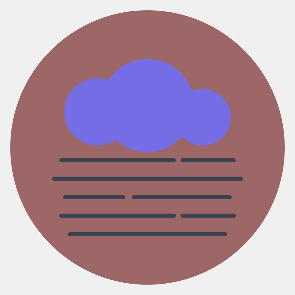 Icon fog. Weather elements symbol. Icons in color mate style. Good for prints, web, smartphone app, posters, infographics, logo, sign, etc. vector